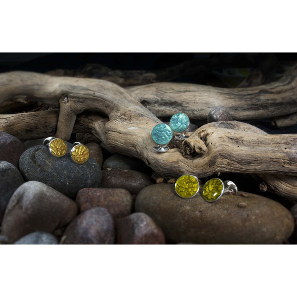 Deakin & Francis Sterling Silver Turquoise Haze Enamel Dress Stud Set