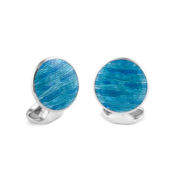 deakin & francis Sterling Silver Turquoise Ocean Haze Cufflinks