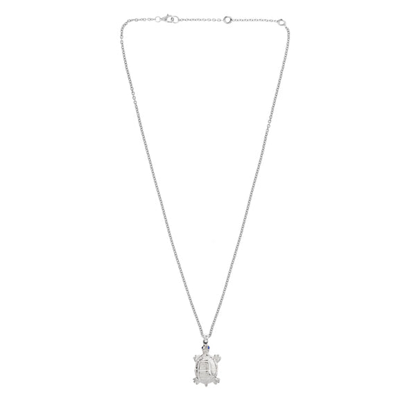 Deakin & Francis Sterling Silver Turtle Pendant With Sapphire Eyes