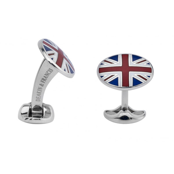 deakin & francis Sterling Silver Union Jack Enamel Cufflinks