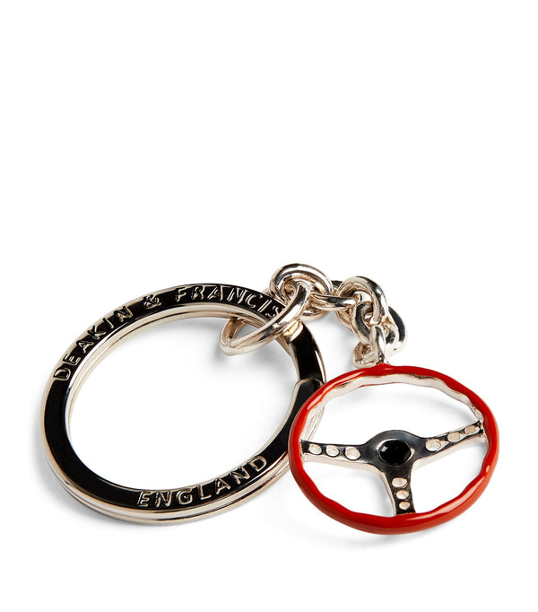 Deakin & Francis Sterling Silver Vintage Steering Wheel Keyring