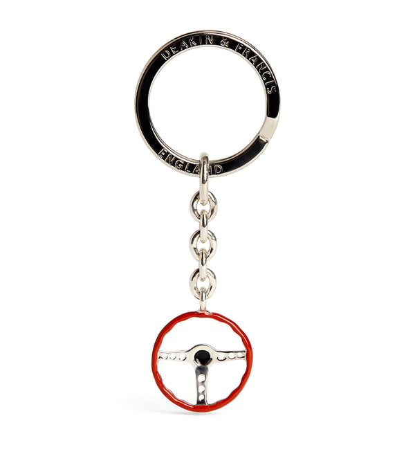 deakin & francis Sterling Silver Vintage Steering Wheel Keyring