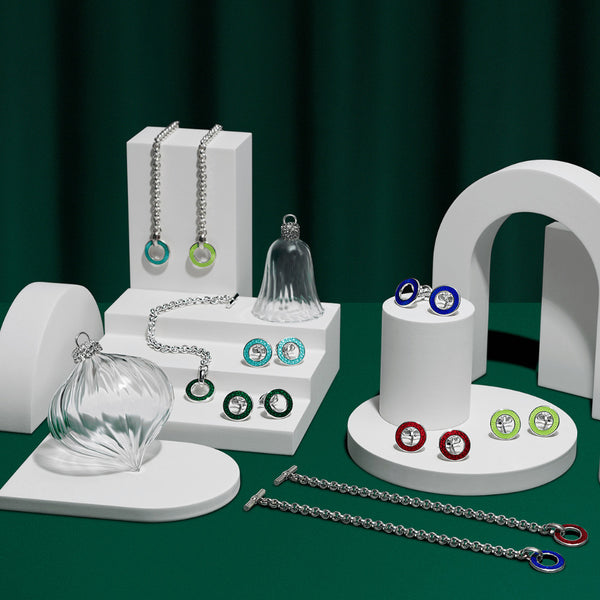 Deakin & Francis Sterling Silver Vitreous Enamel Faceted Bracelet - Red