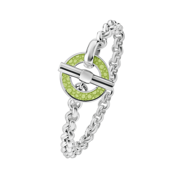 deakin & francis Sterling Silver Vitreous Enamel Shagreen Bracelet - Lime Green