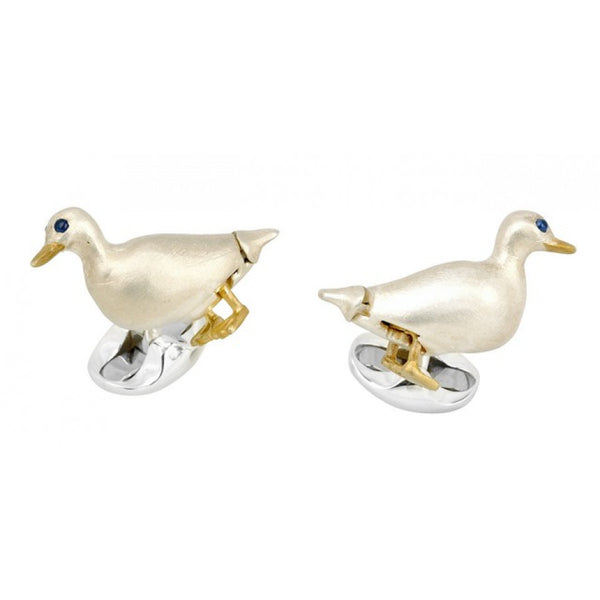 deakin & francis Sterling Silver Waddling Duck Cufflinks