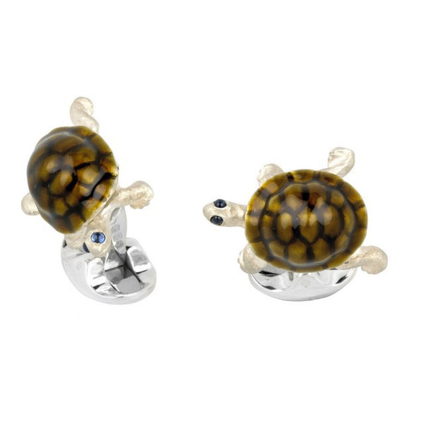 deakin & francis Sterling Silver Walking Tortoise Cufflinks
