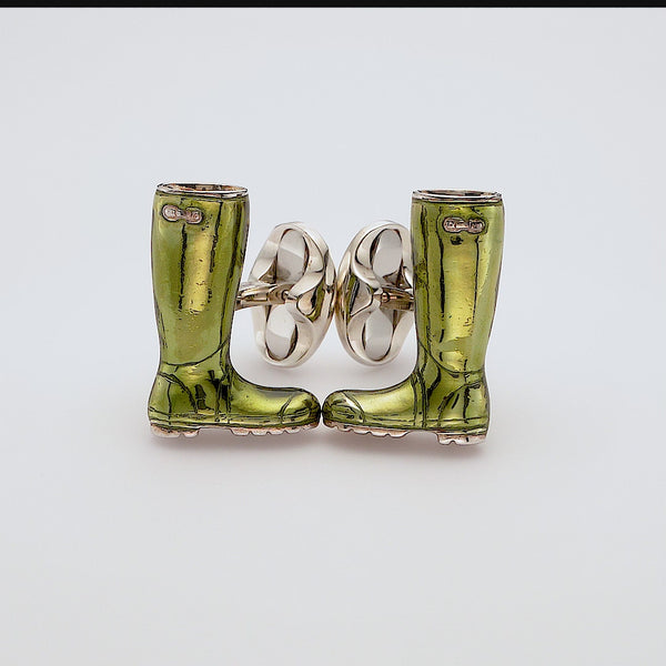 Deakin & Francis Sterling Silver Wellington Boot Cufflinks