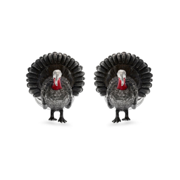 deakin & francis Sterling Silver Wild Turkey Cufflinks