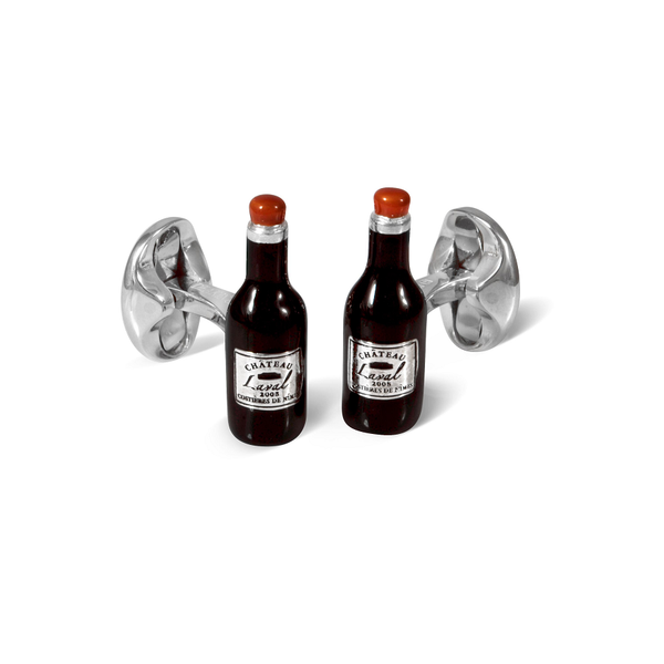 deakin & francis Sterling Silver Wine Bottle Cufflinks