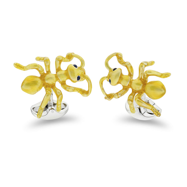 deakin & francis Sterling Silver Yellow Ant Cufflinks