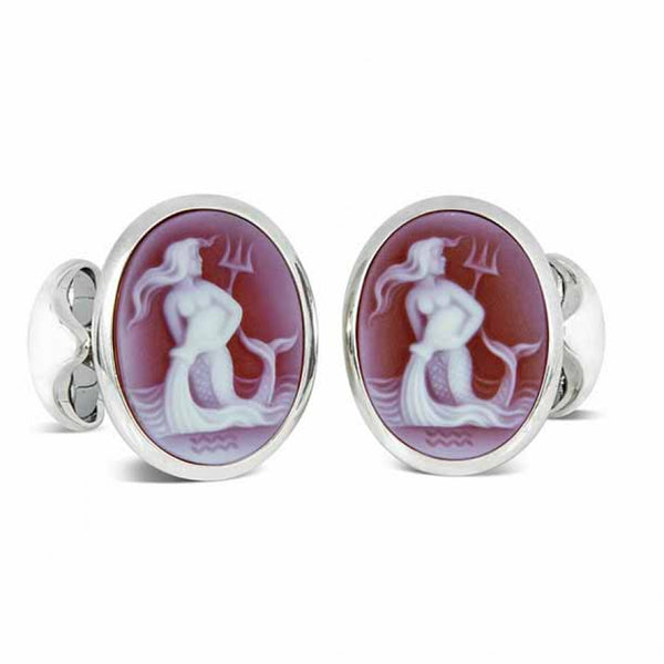 deakin & francis Sterling Silver Zodiac Cufflinks - Aquarius