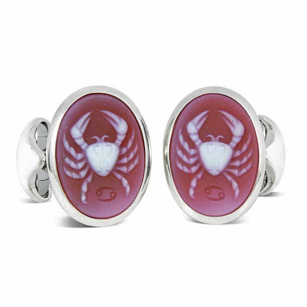 deakin & francis Sterling Silver Zodiac Cufflinks - Cancer