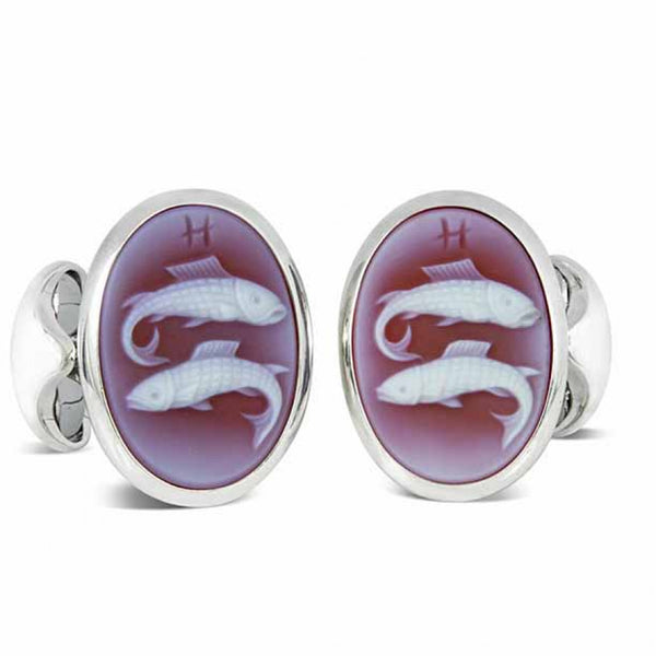 deakin & francis Sterling Silver Zodiac Cufflinks - Pisces