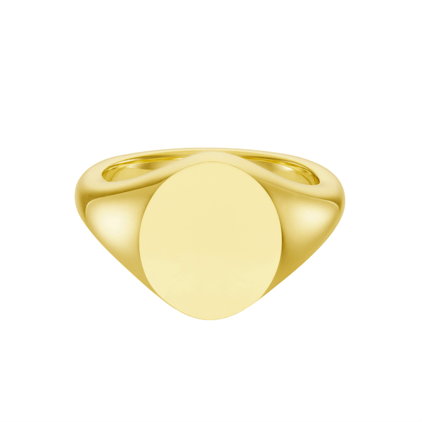 deakin & francis Yellow Gold Oval Signet Ring (14x11.5mm) – 9ct