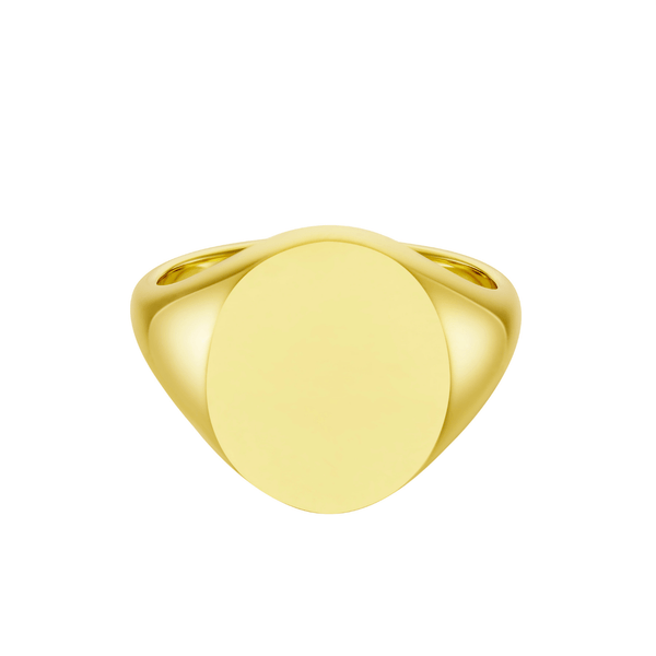 deakin & francis Yellow Gold Oval Signet Ring (16.5x14mm) – 18ct
