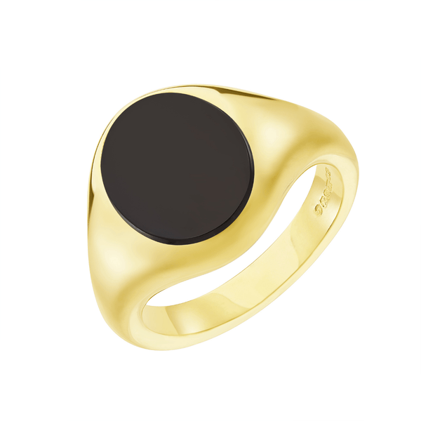 Deakin & Francis Yellow Gold Stone Set Black Onyx Signet Ring