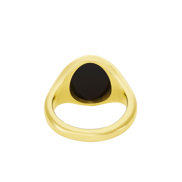 Deakin & Francis Yellow Gold Stone Set Black Onyx Signet Ring