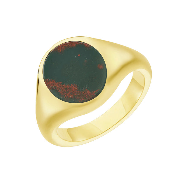 Deakin & Francis Yellow Gold Stone Set Bloodstone Signet Ring