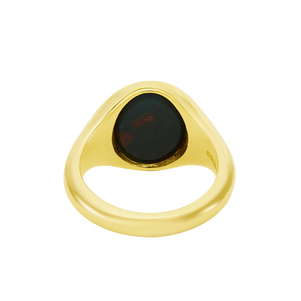 Deakin & Francis Yellow Gold Stone Set Bloodstone Signet Ring