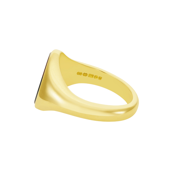 Deakin & Francis Yellow Gold Stone Set Bloodstone Signet Ring