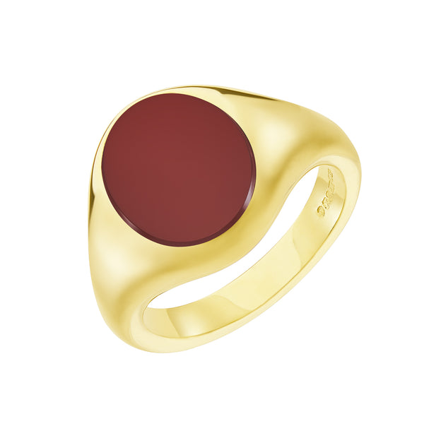 Deakin & Francis Yellow Gold Stone Set Cornelian Signet Ring