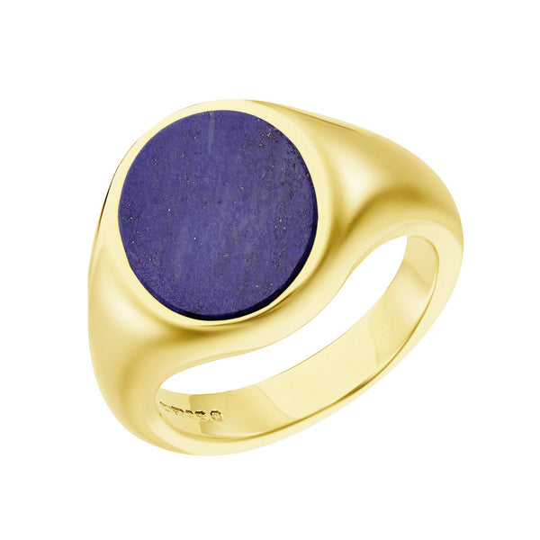 Deakin & Francis Yellow Gold Stone Set Lapis Lazuli Signet Ring