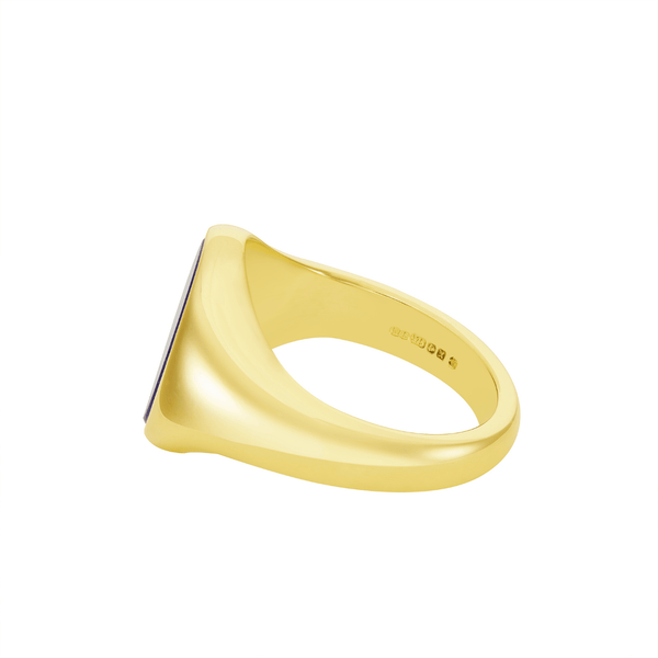 Deakin & Francis Yellow Gold Stone Set Lapis Lazuli Signet Ring