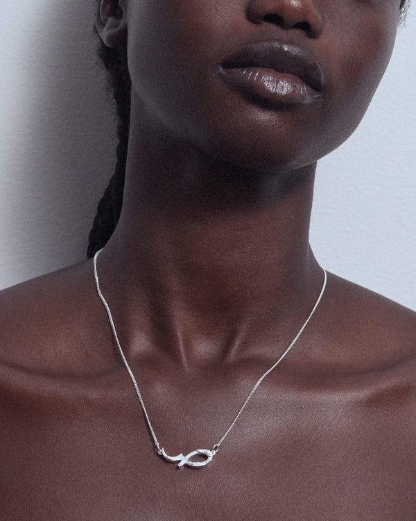 Dear Letterman Sabr Silver Necklace