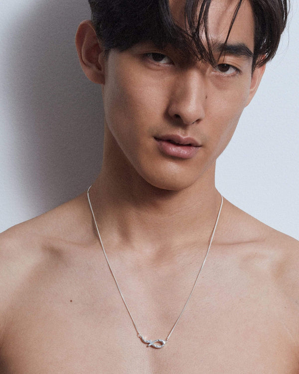 Dear Letterman Sabr Silver Necklace