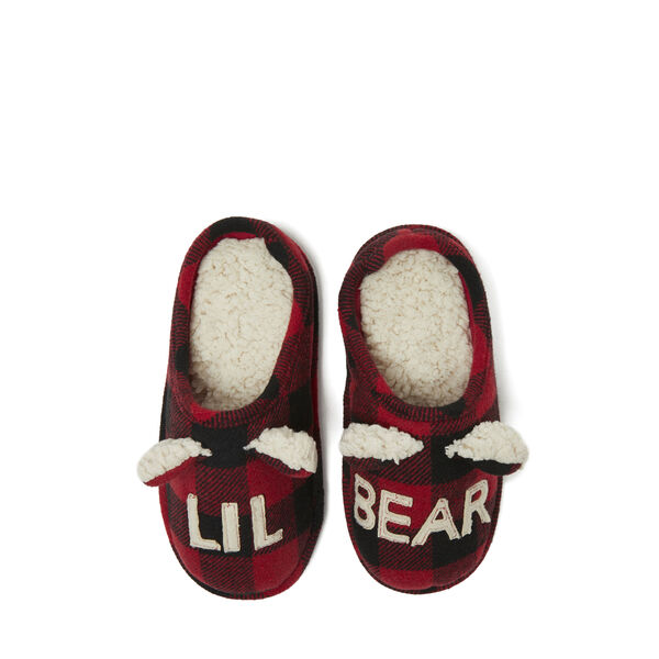 dearfoams Kids Lil' Bear Buffalo Check Clog Slipper
