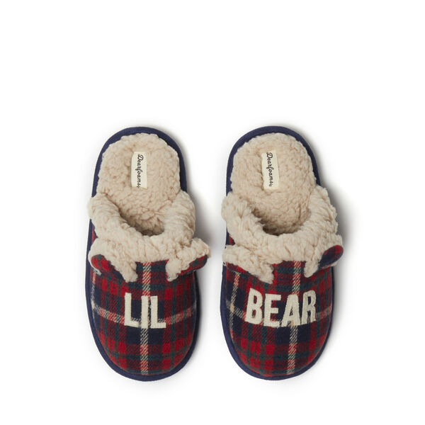 dearfoams Kids Lil Bear Plaid Scuff