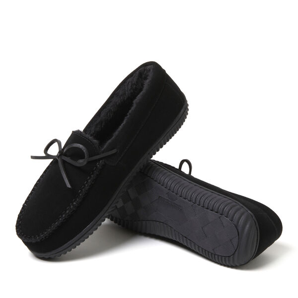 Dearfoams Men's Douglas Genuine Suede Moc With Tie