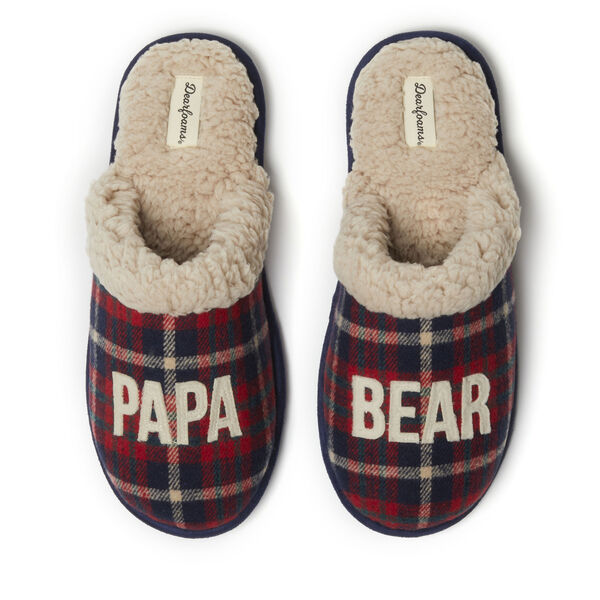 dearfoams Men's Papa Bear Plaid Scuff dearfoams Men's Papa Bear Plaid Scuff