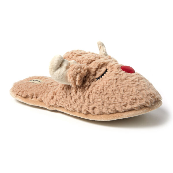 dearfoams Men's Reindeer Scuff Slippers