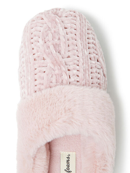 Dearfoams Women's Claire Cable Knit Chenille Clog