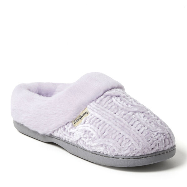 dearfoams Women's Claire Cable Knit Chenille Clog