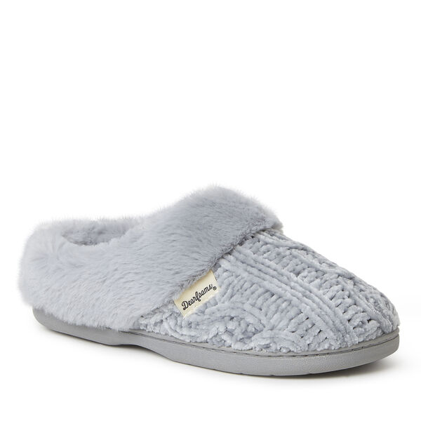 dearfoams Women's Claire Cable Knit Chenille Clog