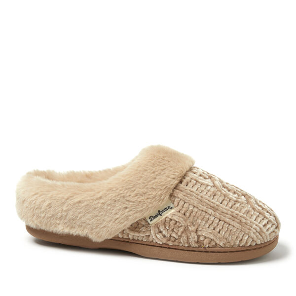 dearfoams Women's Claire Cable Knit Chenille Clog