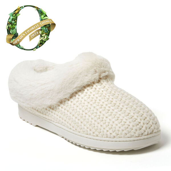 dearfoams Women's Hannah Festive Knit Clog
