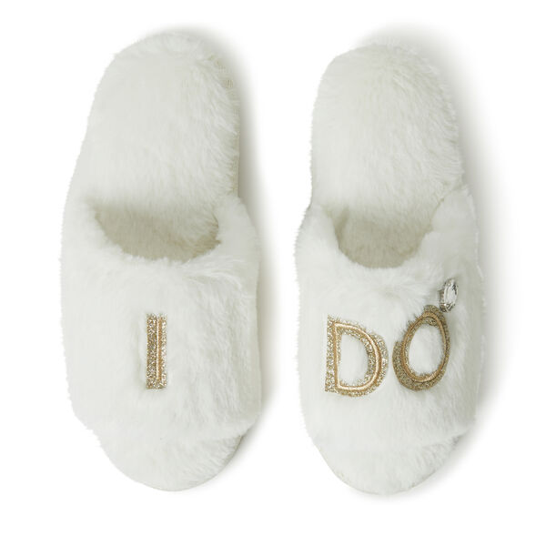 dearfoams Women's I Do and I Do Crew Slide Slipper