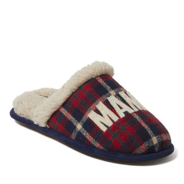 Dearfoams Women's Mama Bear Plaid Scuff