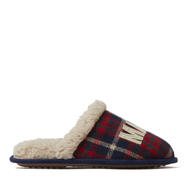 Dearfoams Women's Mama Bear Plaid Scuff