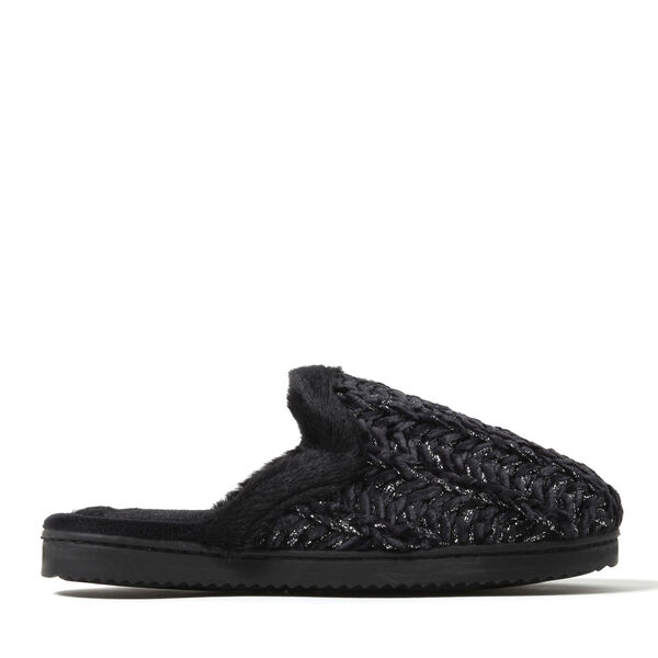 Dearfoams Women's Paris Chenille Shaped Tab Scuff