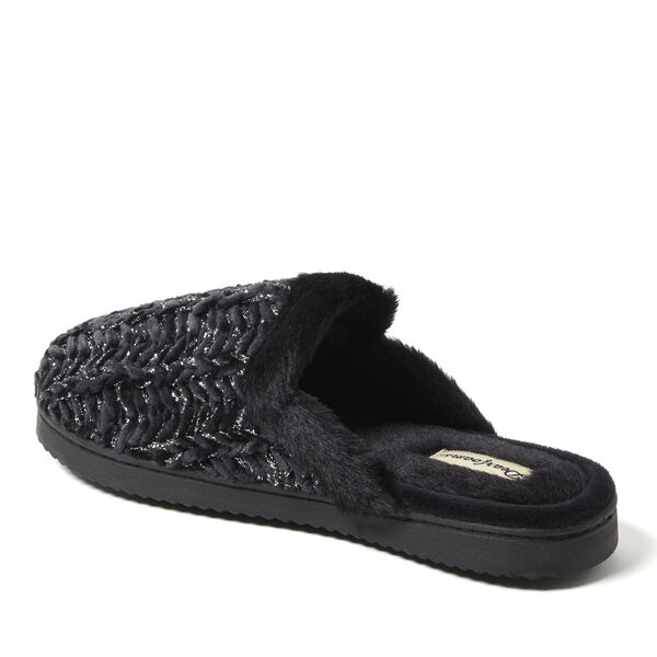 Dearfoams Women's Paris Chenille Shaped Tab Scuff