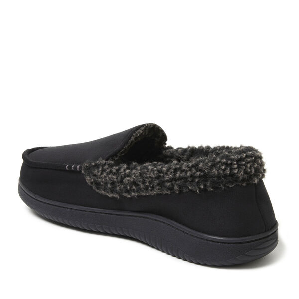 Dearfoams Men's Alexander Microsuede Moccasin With Berber Casing