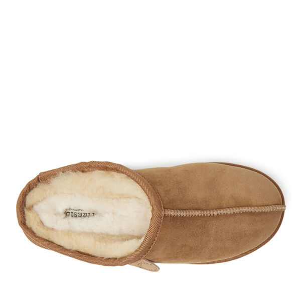 Dearfoams Men's Fireside By Dearfoams Grafton Genuine Shearling Clog Slipper With Woven Accent