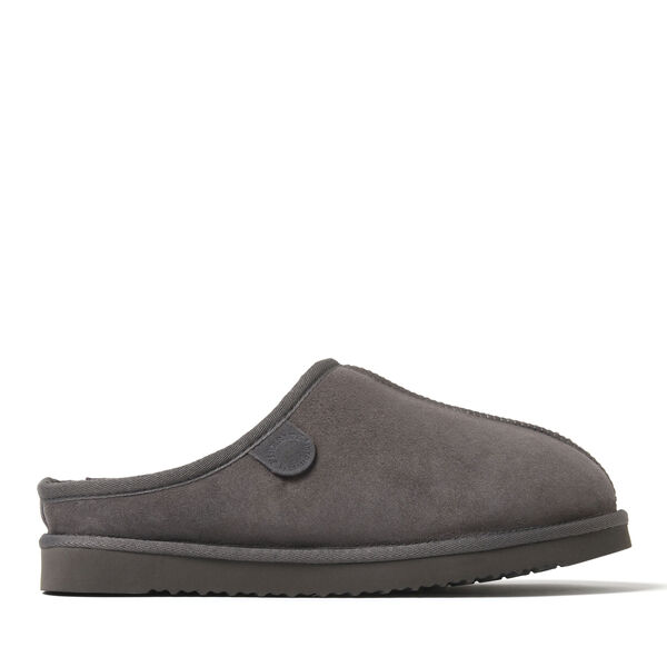 Dearfoams Men's Fireside By Dearfoams Grafton Genuine Shearling Clog Slipper With Woven Accent