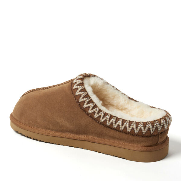Dearfoams Men's Fireside By Dearfoams Grafton Genuine Shearling Clog With Taping