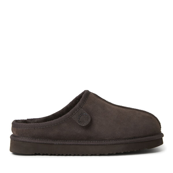 Dearfoams Men's Fireside By Dearfoams Grafton Genuine Shearling Clog Slipper With Woven Accent