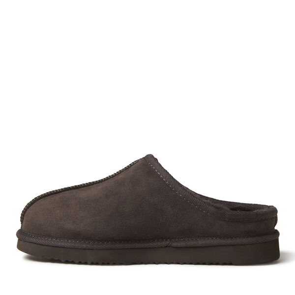 Dearfoams Men's Fireside By Dearfoams Grafton Genuine Shearling Clog Slipper With Woven Accent